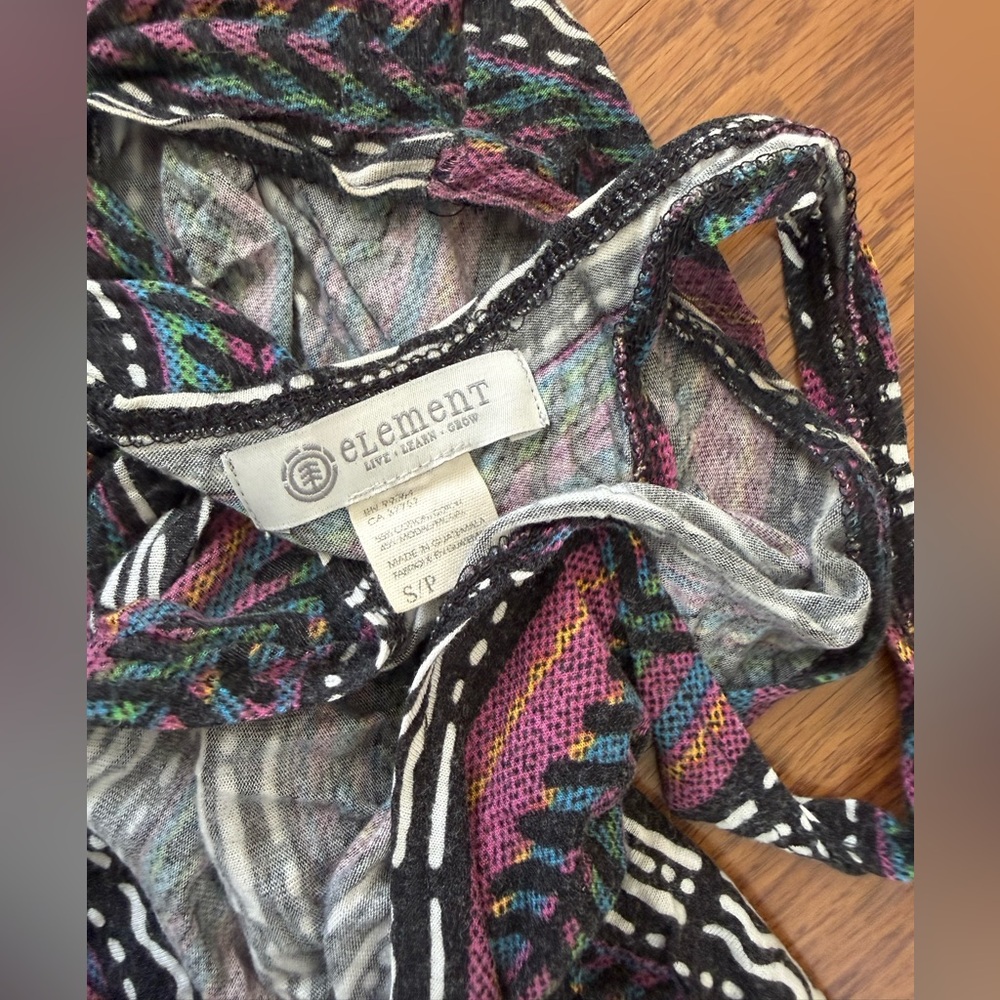 Element Women’s Multi colored Tribal Racerback Flowy Tank Top - Size Small - Picture 4 of 8